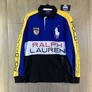 Blue And Yellow Polo Jacket Long Sleeve Ralph Lauren Polo Shirts